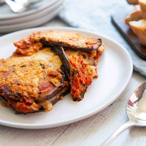 Aubergine (Eggplant) Parmigiana (V) - Phillippa's Bakery