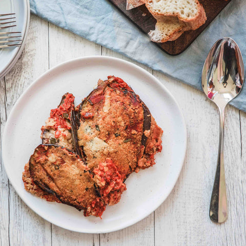 Aubergine (Eggplant) Parmigiana (V) - Phillippa's Bakery