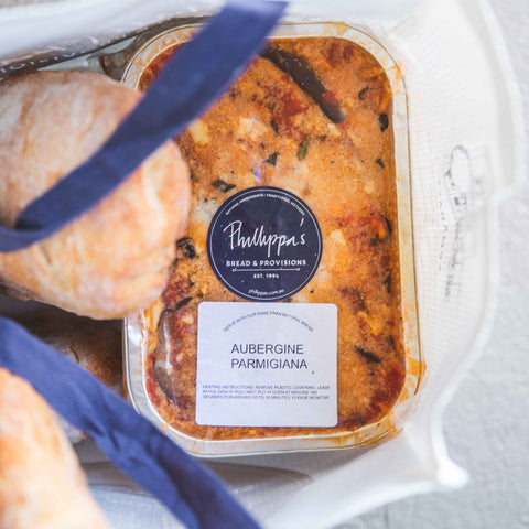 Aubergine (Eggplant) Parmigiana (V) - Phillippa's Bakery