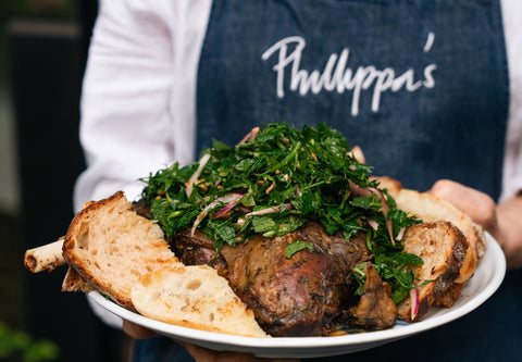 Easy Slow Cooked Lamb with Fresh Herb Spiced Nut Salad