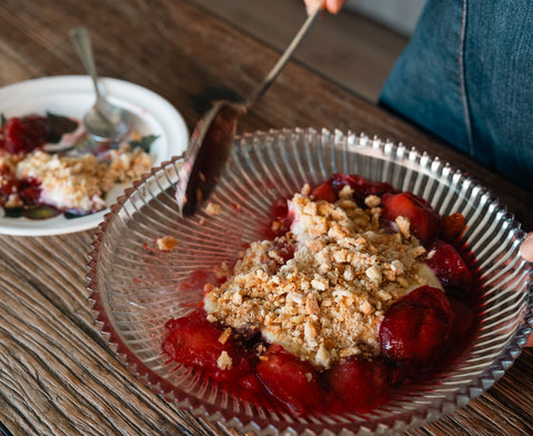Fennel Almond Plum Deconstructed Cheesecake