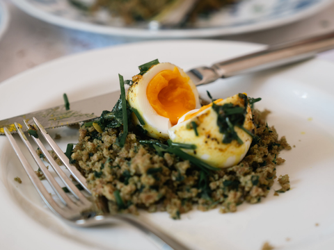 Eggs on a Rye Nest with Spiced Curry Butter