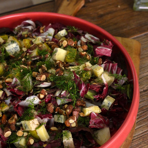 Radicchio & Honey Orange Nuts Salad with Pear and Blue Cheese