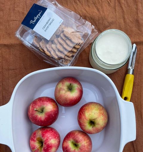 Phillippa's Cranberry Shortbread Baked Apples