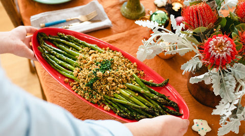 Asparagus with Crunchy Lemon-Herbed Almond Crumbs