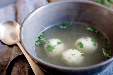 Pecorino and Pancetta Dumplings in Chicken Broth