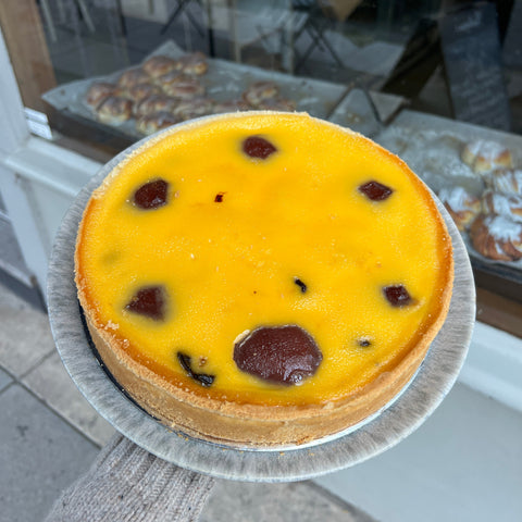 Pear, Prune & Armagnac Brioche Tart