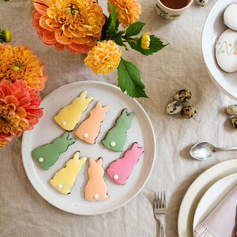 Chocolate Vanilla Bunnies with coloured icing