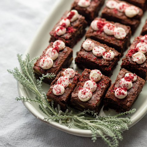 Raspberry & Dark Chocolate Brownie Slice (Catering)